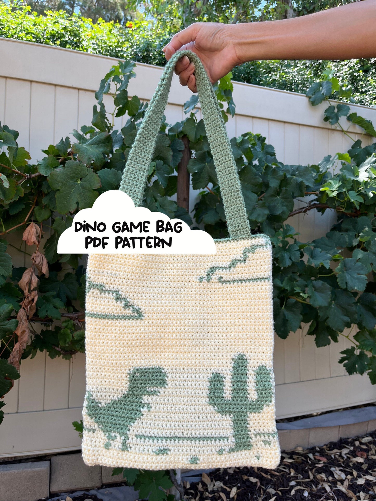 Dinosaur Game Over Bag PDF Pattern