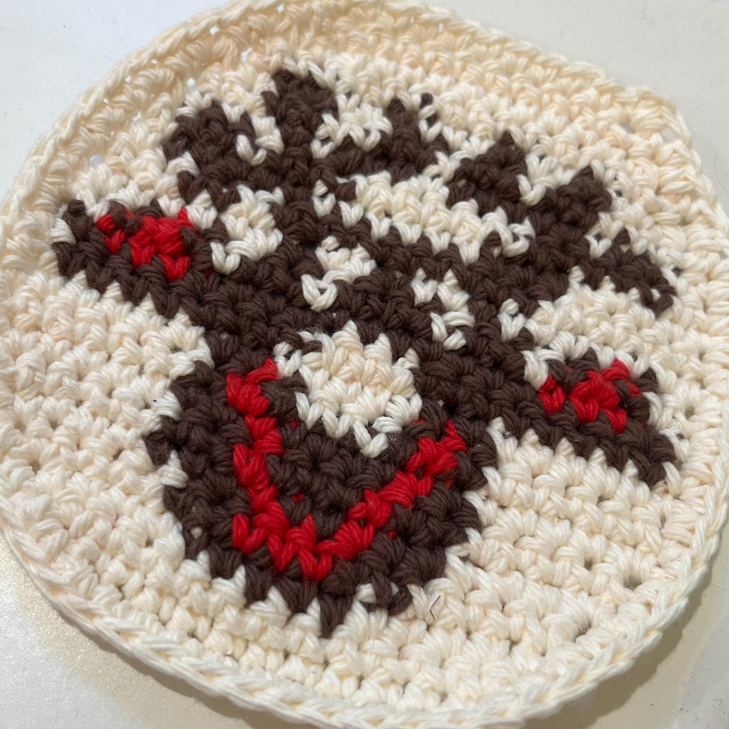 Reindeer Crochet Pillsbury Cookie Coaster PDF Pattern