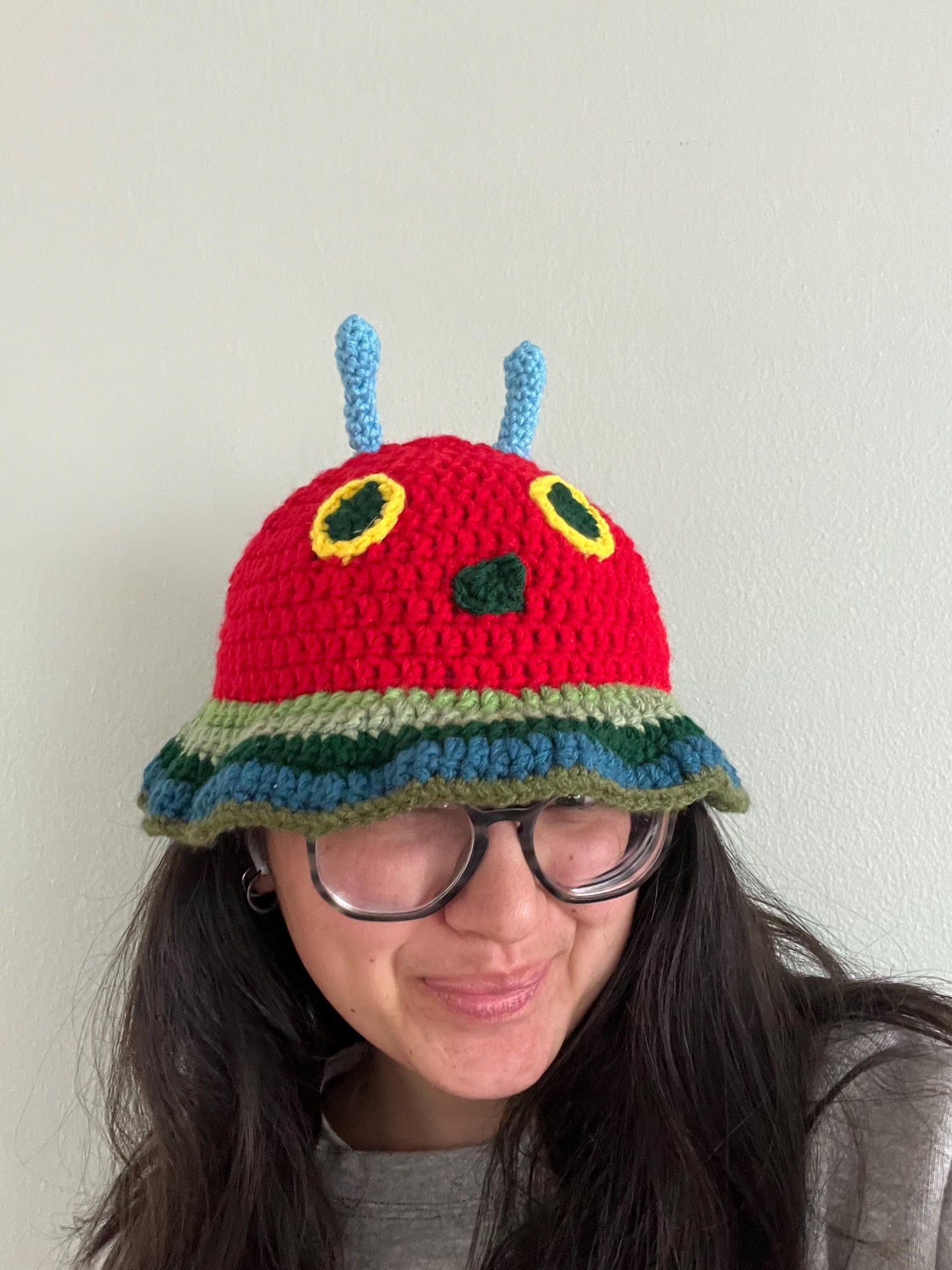 The Very Hungry Caterpillar Crochet Bucket Hat | Made to Order