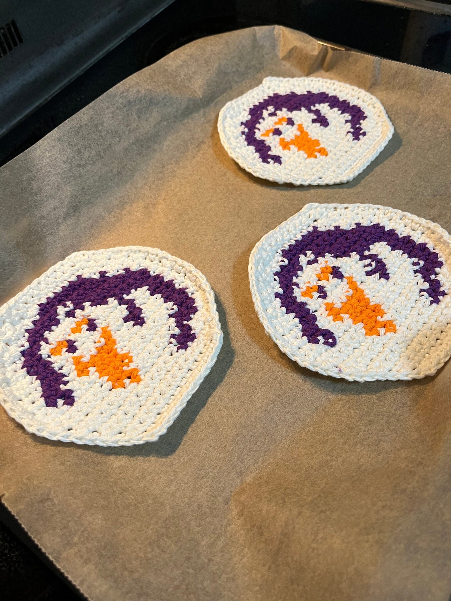 Ghost Crochet Cookie Coaster PDF Pattern