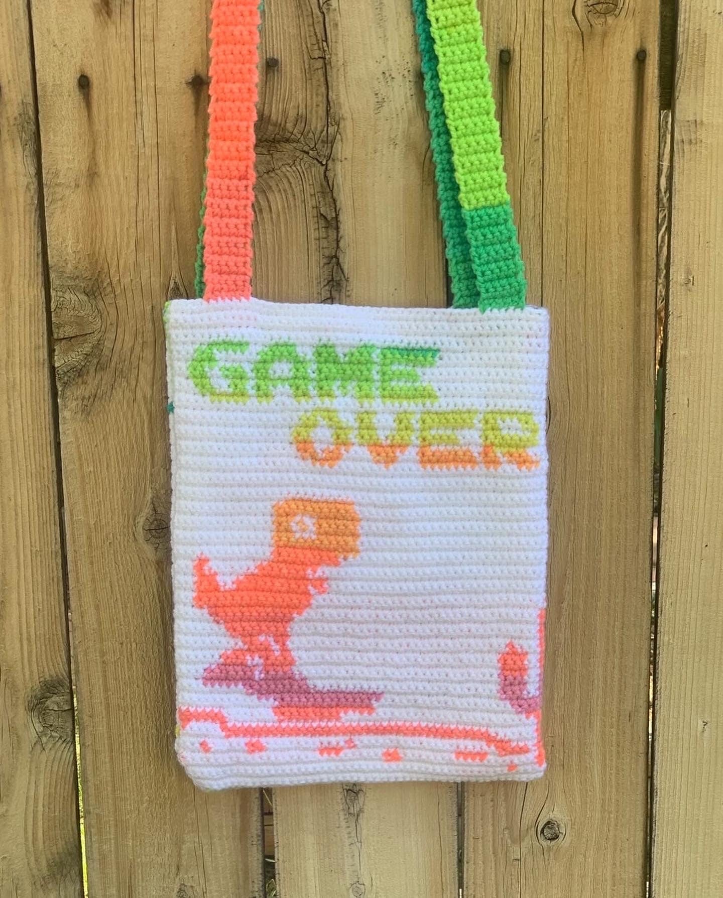 Dinosaur Game Over Bag PDF Pattern