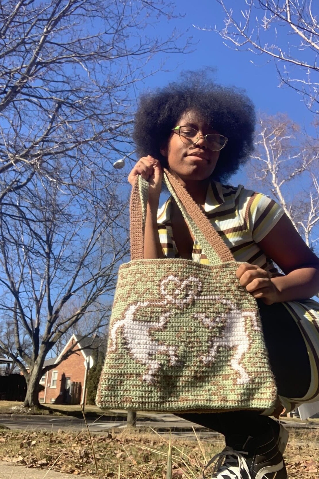 Keith Haring "Heart of Heads" Crochet Bag and Tapestry PDF Pattern