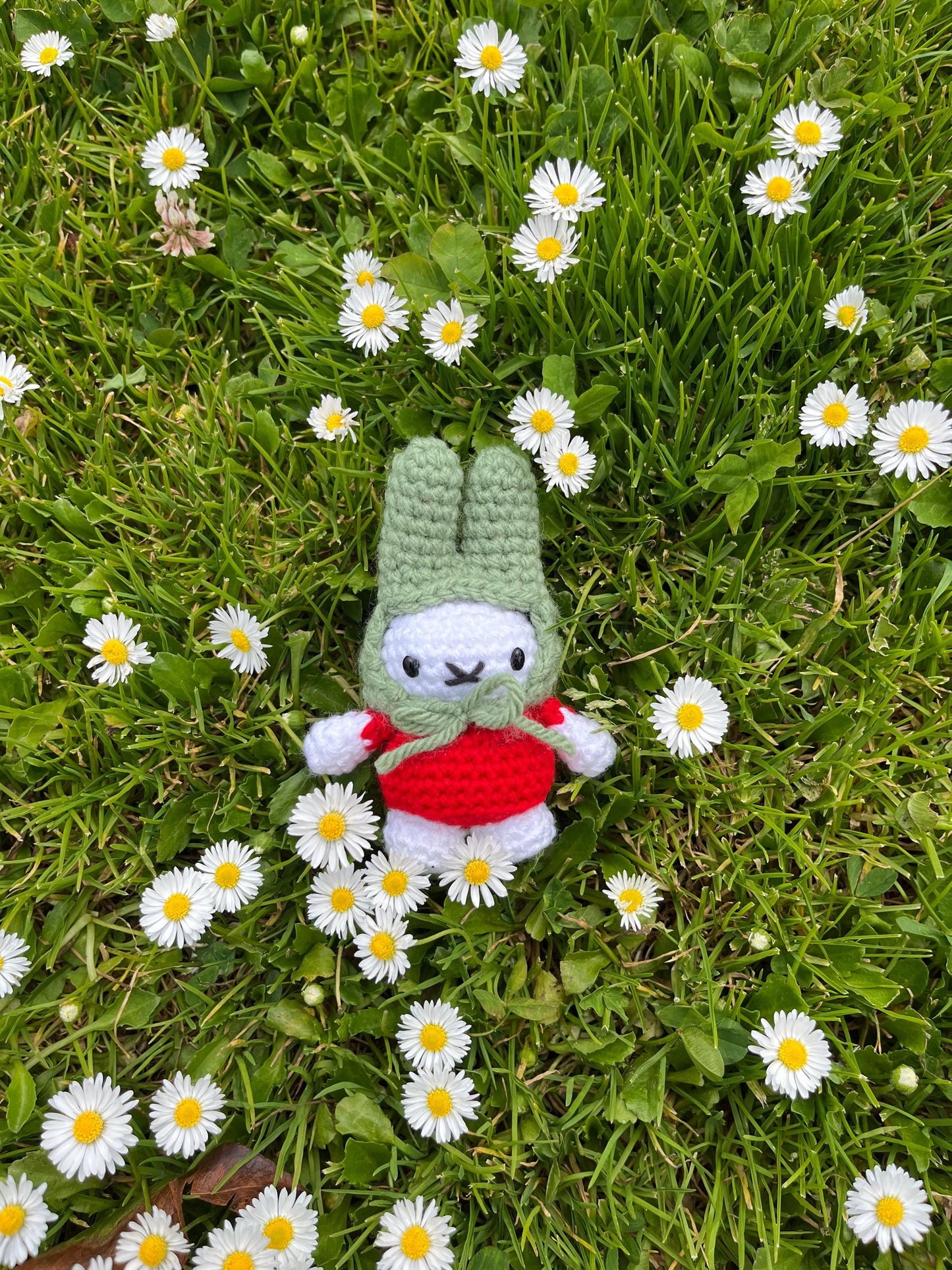 Miffy with Hat and Basket Crochet Keychain | Made to Order