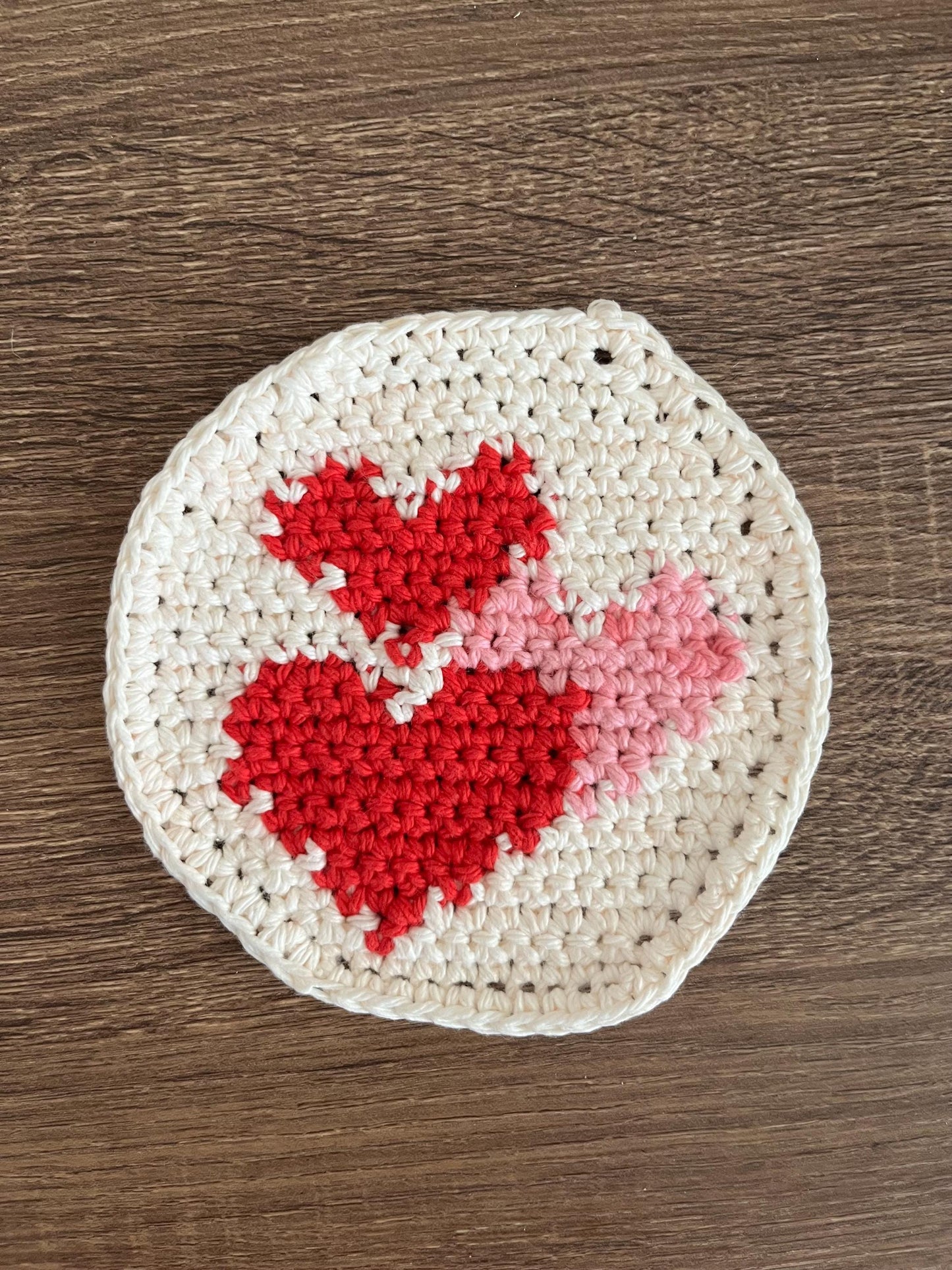 Valentine's Hearts Crochet Cookie Coaster PDF Pattern