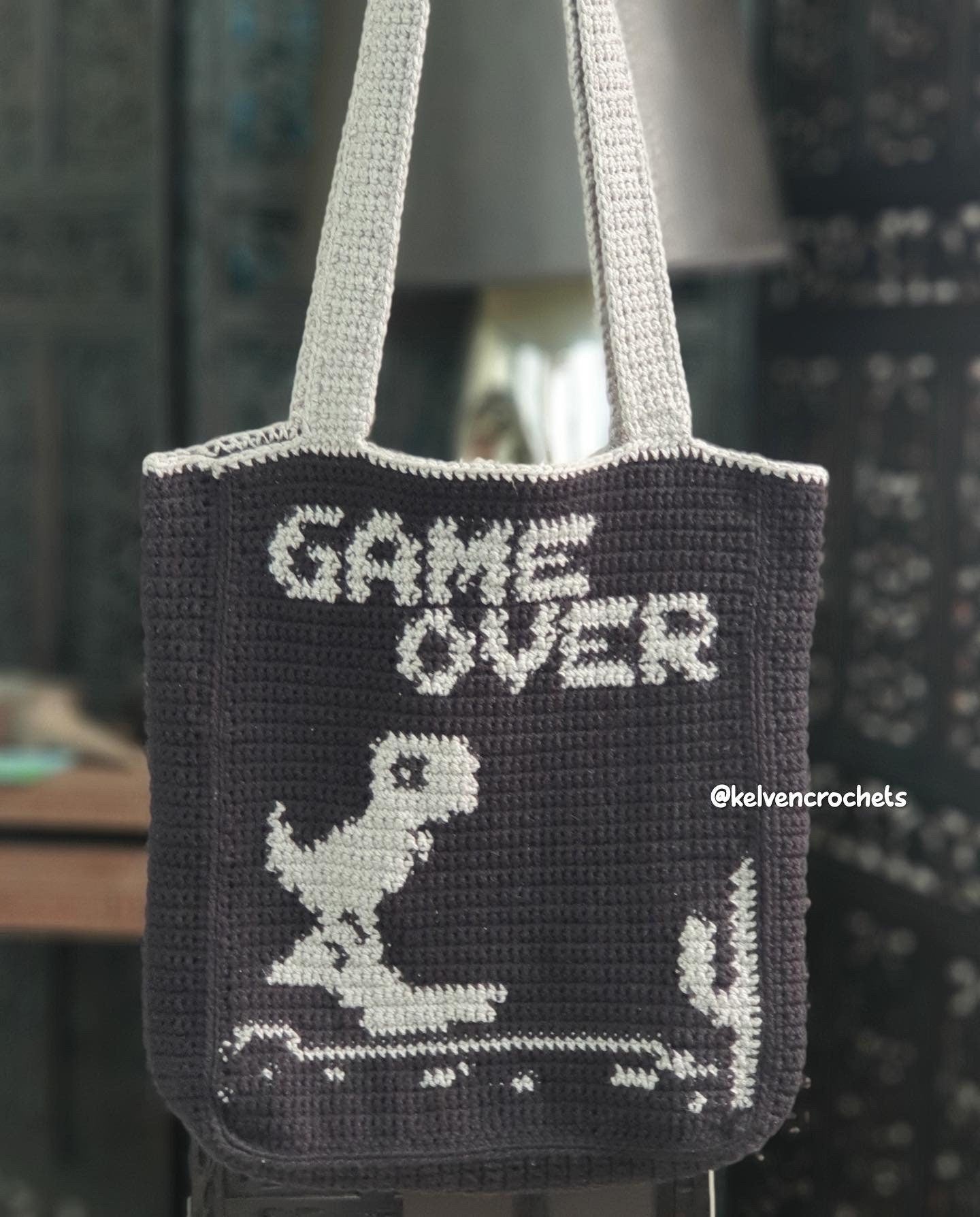 Dinosaur Game Over Bag PDF Pattern