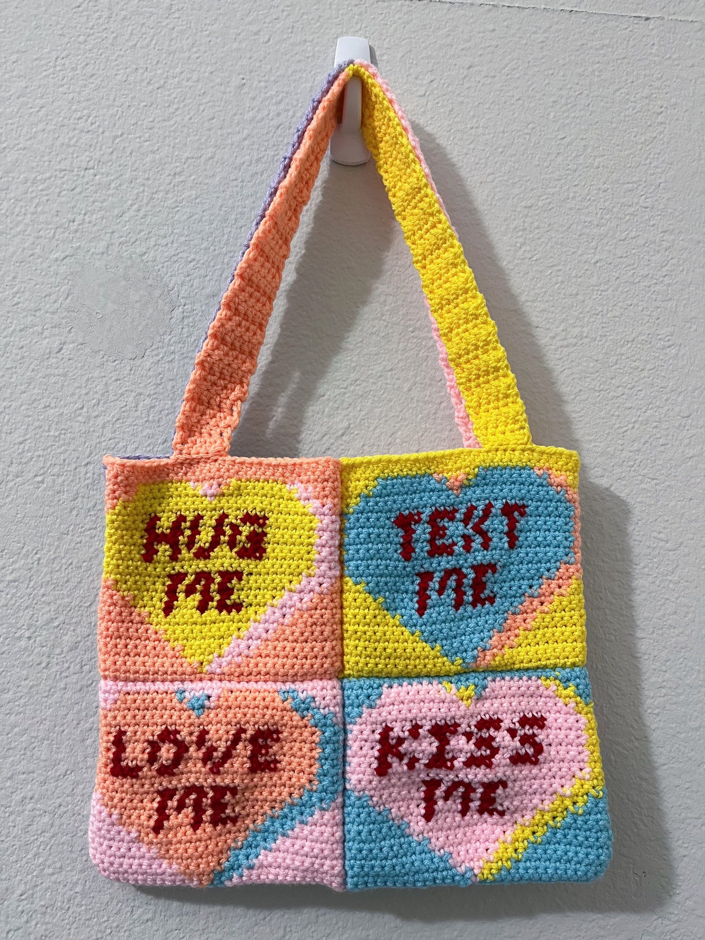 Conversation Hearts PDF Pattern | Tapestry, Pillow, Bag Pattern