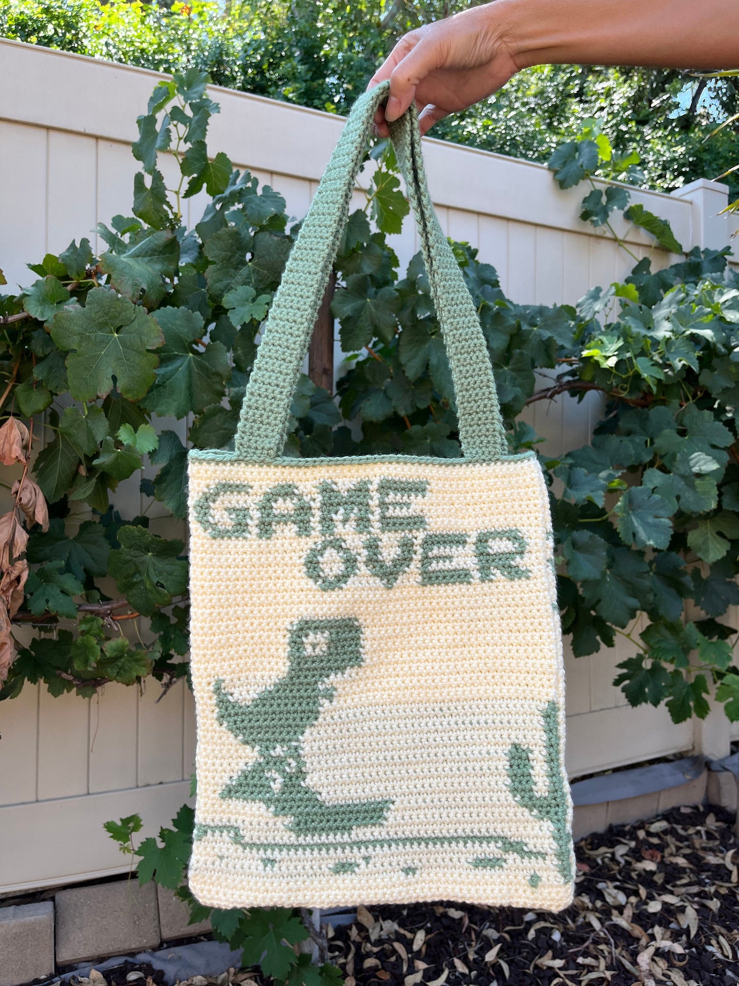 Dinosaur Game Over Bag PDF Pattern