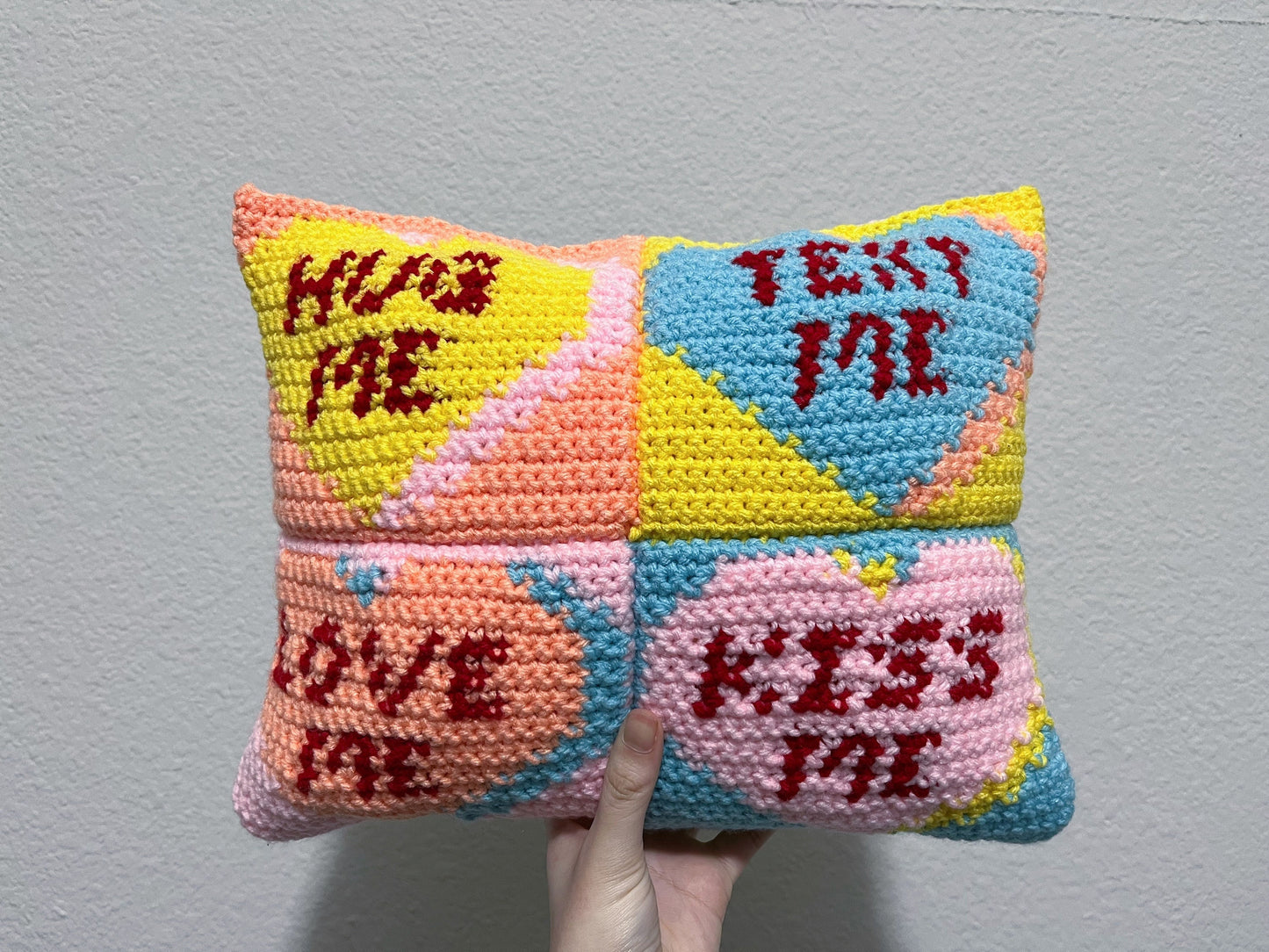 Conversation Hearts PDF Pattern | Tapestry, Pillow, Bag Pattern