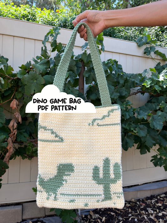 Dinosaur Game Over Bag PDF Pattern