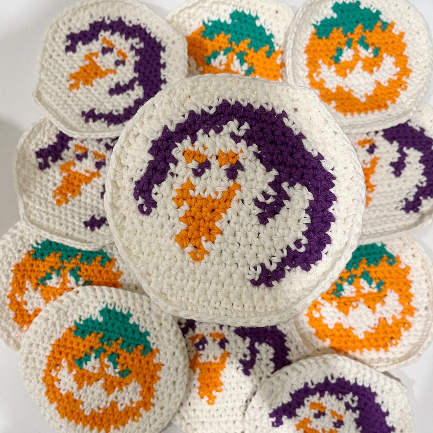Ghost Crochet Cookie Coaster PDF Pattern