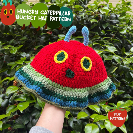 Hungry Caterpillar Crochet Bucket Hat PDF Pattern