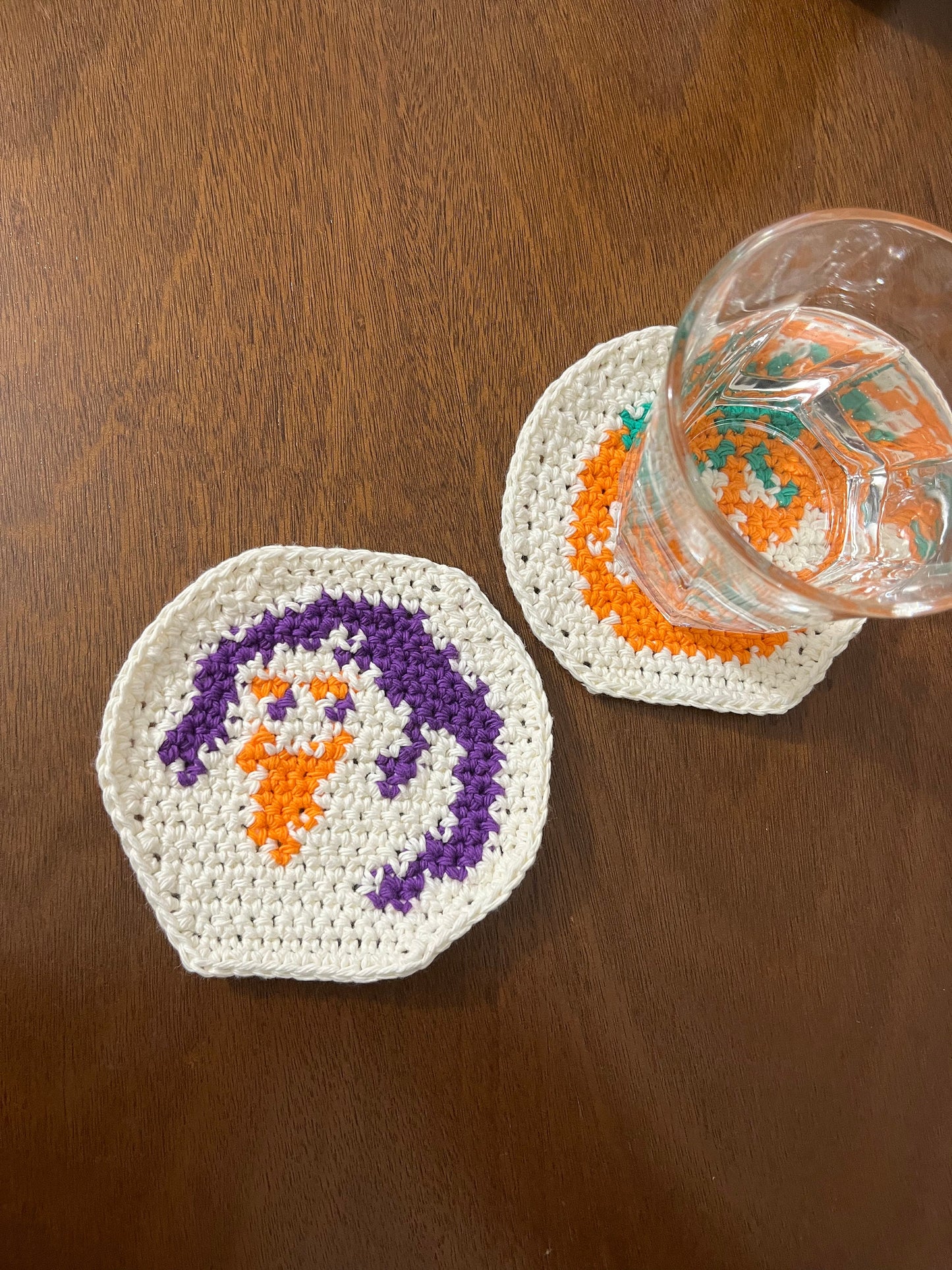 Halloween Crochet Sugar Cookie Coaster PDF Pattern Bundle (Ghost, Pumpkin, AND Spooky Cat)