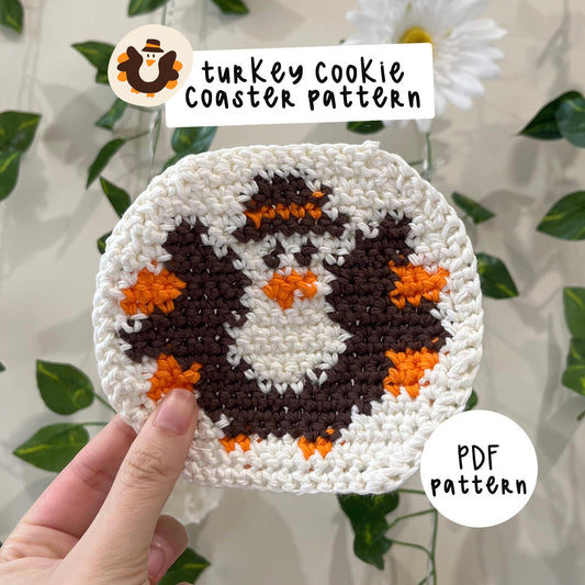 Turkey Crochet Cookie Coaster PDF Pattern