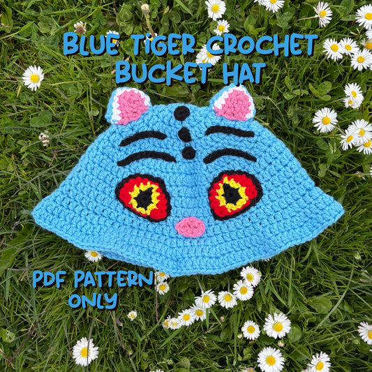 Derpy the Tiger Crochet Bucket Hat PDF Pattern