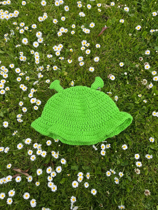 Shrek Bucket Hat | Green Ogre Handmade Crochet Hat