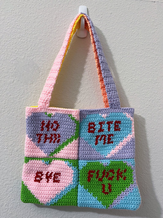 Anti-Love Conversation Hearts PDF Pattern