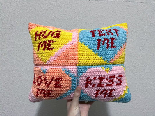 Conversation Hearts PDF Pattern | Tapestry, Pillow, Bag Pattern