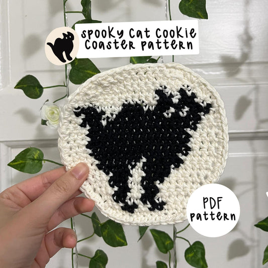 Spooky Cat Crochet Pillsbury Cookie Coaster PDF Pattern
