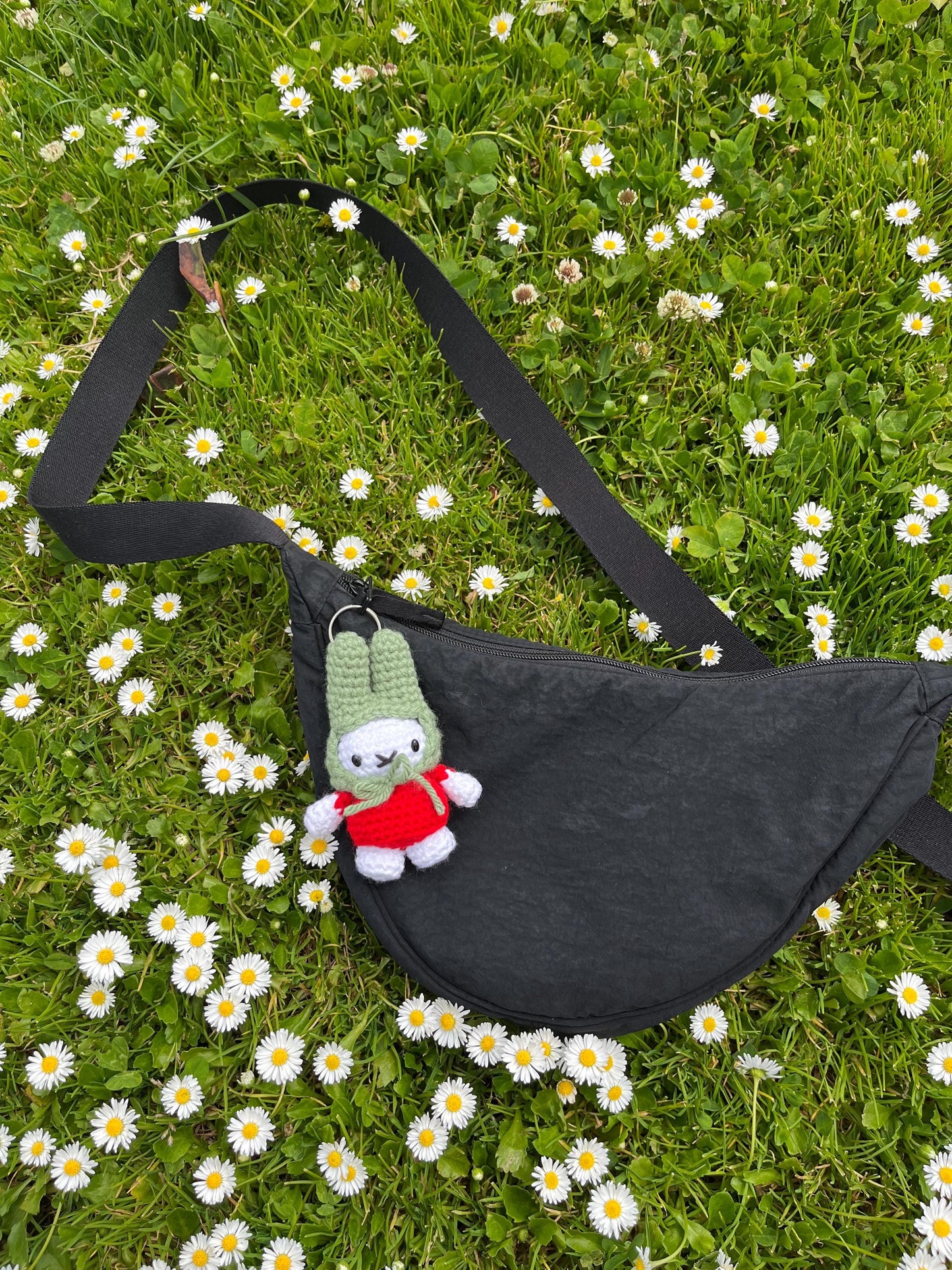 Miffy with Hat and Basket Crochet Keychain | Made to Order